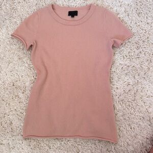 J. Crew 100% italian cashmere pink short sleeve sweater
